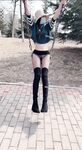尤物反差婊，推特頂級美腿蜜臀小網紅-LC小狐狸 色女的膽子都是這么大嗎？公共場合如此暴露，大爺們的眼睛都翻直了