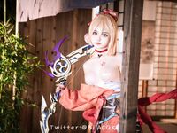 萌新推特00後露臉美少女▌白莉愛吃巧克力▌超美畫風Cos原神宵宮 可愛小蘿莉 三點全露又粉又嫩