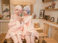 高端ACG業界女神爆機少女▌喵小吉&金魚▌雙模巨獻《從零開始的女體盛宴》超色情舔乳磨穴