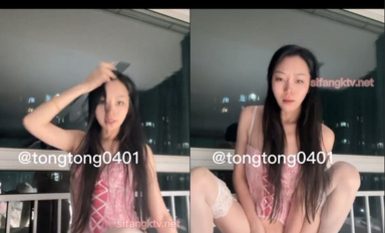 露出界天花板级别狂人！高颜苗条露脸骚人妻推特网红【潼潼】各种场景专门人前露出紫薇~对话淫荡