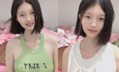 顏值白嫩清純的大學生開直播，人前是清純小甜妹，私下裡給榜一大哥私拍福利，還和榜一大哥線下約炮，被榜一大哥流出