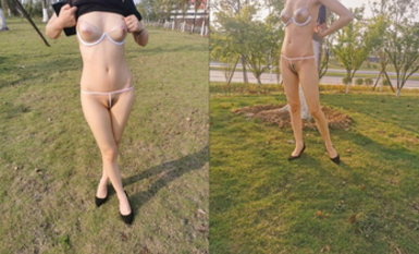 極限露出天花板，反差婊【風箏斷了線】中醫按摩院勾引老中醫，老頭過足了手癮 (3)