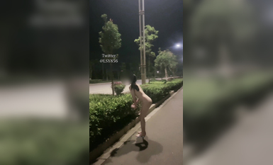 極品推特淫盪人妻性玩物▌林淑怡▌全裸壓馬路尋刺激 男公廁全裸待插後入懟穴 (6)